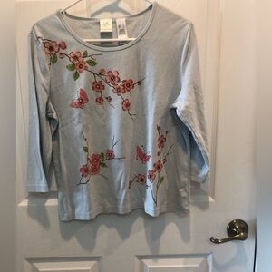 Emma James Light Blue cherry blossom 🌸 Top